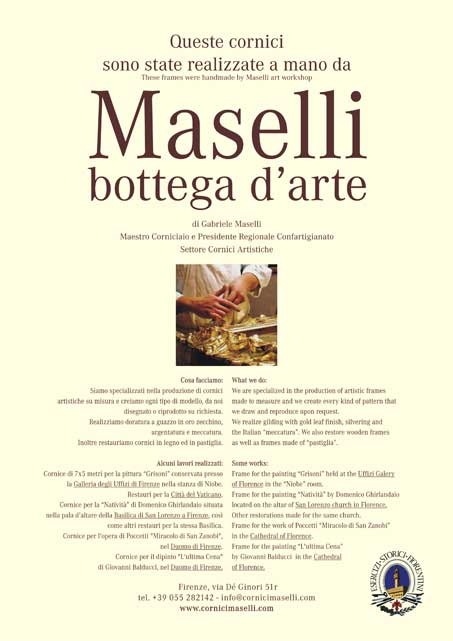 Maselli corniciaio Firenze locandina