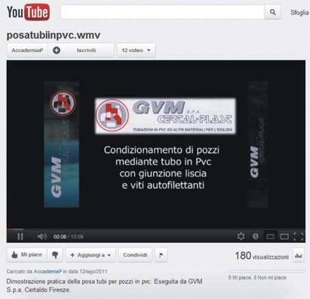 video youtube Gvm posa tubo pozzi